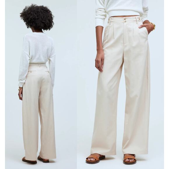 Madewell |  NWT | The Harlow Wide-Leg Pant | Harvest Moon | Sz 10 Petite - Picture 1 of 11